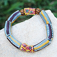 Eco-friendly beaded bracelet, 'Stop Hate' - Artisan Crafted Eco-Friendly Beaded Bracelet