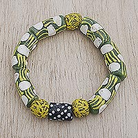 Eco-friendly beaded bracelet, 'Lively Spirit' - Green Eco-Friendly Beaded Bracelet