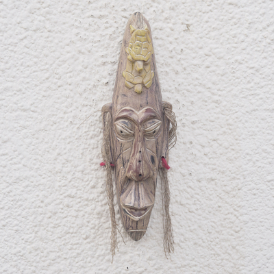 Máscara de madera africana - Máscara de Madera Tallada a Mano con Motivo de Tortuga