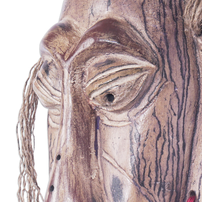 Máscara de madera africana - Máscara de Madera Tallada a Mano con Motivo de Tortuga