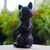 Wood sculpture, 'Cunning Master' - Handcrafted Sese Wood Raccoon Sculpture in a Dark Palette (image 2b) thumbail