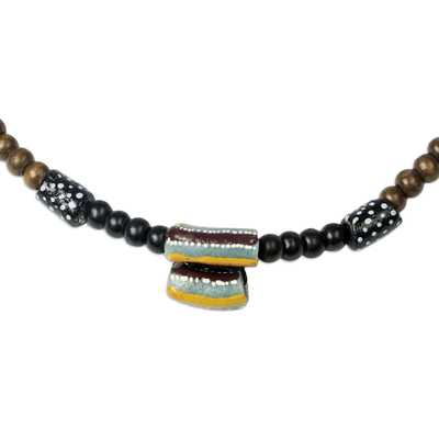Eco-friendly pendant necklace, 'All I Have' - Eco-Friendly Beaded Necklace from Ghana