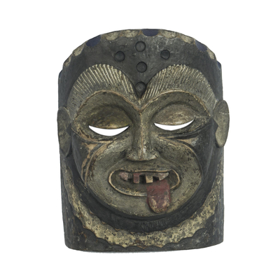 Máscara de madera africana - Máscara de pared de madera de sésé tallada a mano