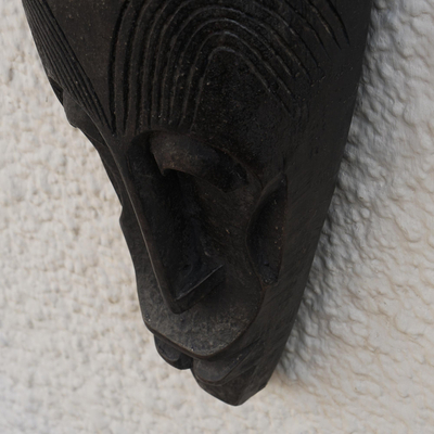 African wood mask, 'Bambara People' - Sese Wood Wall Mask from Ghana