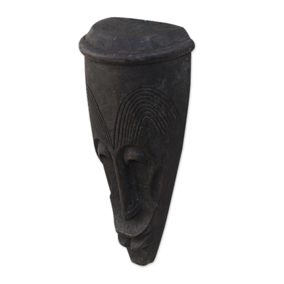 African wood mask, 'Bambara People' - Sese Wood Wall Mask from Ghana