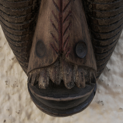 Máscara de madera africana - Máscara de pared de mono de madera Sese