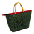 Cotton tote bag, 'Virtuous Woman' - Cotton Tote Bag with Beaded Straps from Ghana (image 2a) thumbail
