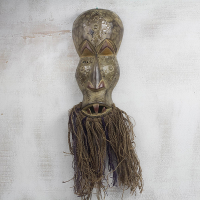 Máscara de madera africana - Máscara de terror africana hecha a mano.