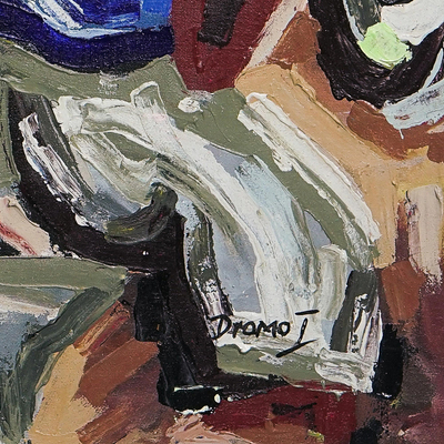 Lastwagenschieber' (2020) - Acryl-Markt-Szene Gemälde auf Leinwand (2020)