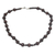 Beaded necklace, 'Odeneho' - Sese Wood Beaded Necklace with Brass Accent