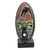 African wood mask, 'Lucky Rhino' - Beaded African Sese Wood Mask from Ghana