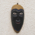 African wood mask, 'Konkomba' - Hand Carved Sese Wood Wall Mask