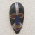 African wood mask, 'Mossi People' - Hand-Painted Sese Wood Wall Mask from Ghana