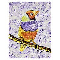 'Save the Wild Bird (Purple)' - Signed Acrylic Bird Painting
