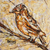 'Save the Wild Bird (Standing)' - Pintura acrílica sobre lienzo de pájaro marrón