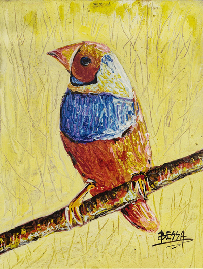 Bird Painting in Acrylic on Canvas Board