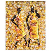 'Apatampa' - Original Painting of Fante Dancers in Ghana's Volta Region