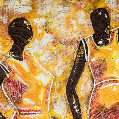 'Apatampa' - Original Painting of Fante Dancers in Ghana's Volta Region