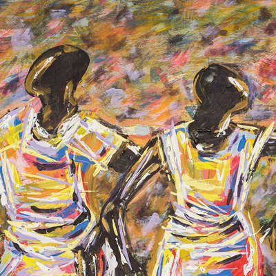 'Agbadza' - Original Painting of Two Agbadza Dancers