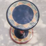 Wood accent table, 'Trumpeting Elephant' - Wood Pedestal Table with Elephant Theme