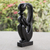 Skulptur aus Ebenholz - Handgefertigte ghanaische Mutter-Kind-Skulptur aus Ebenholz