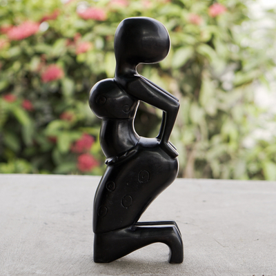 Escultura en madera de ébano - Escultura de ébano figura femenina