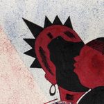 Batik cotton wall art, 'Play Time' - Mother and Child Batik Cotton Collage from West Africa