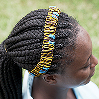 Cotton hairbands, 'Vision' (pair) - Pair of Multicolored Hairbands Handmade with Cotton in Ghana
