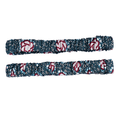 Cotton hairbands, 'Dream' (pair) - Pair of Multicolored Hairbands Handmade with Cotton in Ghana