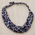 Halskette mit Kragen aus Baumwolle - Weinrote, schwarz-weiße Kragenhalskette aus Baumwolle aus Ghana