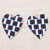 Pendientes colgantes de algodón - Pendientes colgantes de algodón en forma de corazón hechos a mano en Ghana