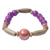 Eco-friendly beaded bracelet, 'Strong Heart' - Eco-Friendly Purple Beaded Bracelet from Ghana