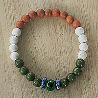 Eco-friendly beaded bracelet, 'All Grown Up' - Hand Made Recycled Glass Bead Bracelet