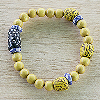 Eco-friendly beaded bracelet, 'Knowing You' - Eco-Friendly Glass Beaded Bracelet from Ghana