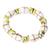 Glass beaded stretch bracelet, 'Yellow Damsel' - Recycled Glass Beaded Stretch Bracelet with Yellow Accents