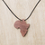 Wood pendant necklace, 'Africa' - Africa-themed Unisex Wood Pendant Necklace Handmade in Ghana (image 2b) thumbail