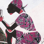 Cotton batik wall art, 'Feminine Bonds' - Signed and Handcrafted Cotton Batik Wall Art from Ghana