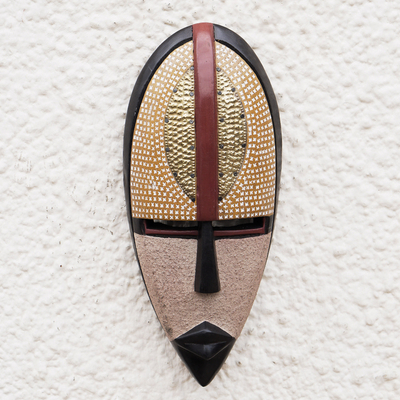 African wood mask, 'Spirit of Africa' - Hand Carved Sese Wood Wall Mask from Ghana