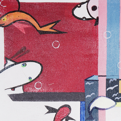 Familienausgabe' (2022) - Acryl auf Leinwand Gemälde von Fisch