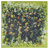 'Cultural Dancers II' - Pintura acrílica expresionista abstracta