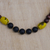 Agate and recycled glass beaded necklace, 'Glimmers of Hope' - Ghanaian Artisan Created Recycled Glass and Agate Necklace