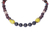 Agate and recycled glass beaded necklace, 'Glimmers of Hope' - Ghanaian Artisan Created Recycled Glass and Agate Necklace