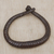 Braided leather bracelet, 'Brown Grace' - Handcrafted Braided Leather Bracelet in Brown