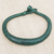 Braided leather bracelet, 'Greenish Grace' - Handcrafted Braided Leather Bracelet in Green (image 2b) thumbail
