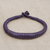 Braided leather bracelet, 'Violet Grace' - Handcrafted Braided Leather Bracelet in Purple (image 2) thumbail