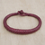 Braided leather bracelet, 'Crimson Grace' - Handcrafted Braided Leather Bracelet in Crimson