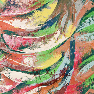 'Twist' - Multicoloured Abstract Painting of Woman