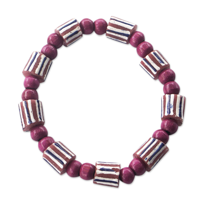 Eco-Friendly Pink Beaded Stretch Bracelet