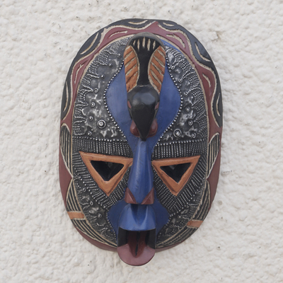 Afrikanische Holzmaske - Afrikanische Holzmaske, von Hand in Ghana geschnitzt und bemalt