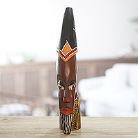 Wood sculpture, 'Torgbi' - Hand-Carved Sese Wood Sculpture from Ghana